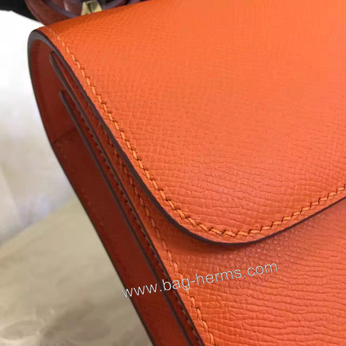 エルメス コンスタンス ミニ オレンジ ヴォーエプソン ゴールド金具
