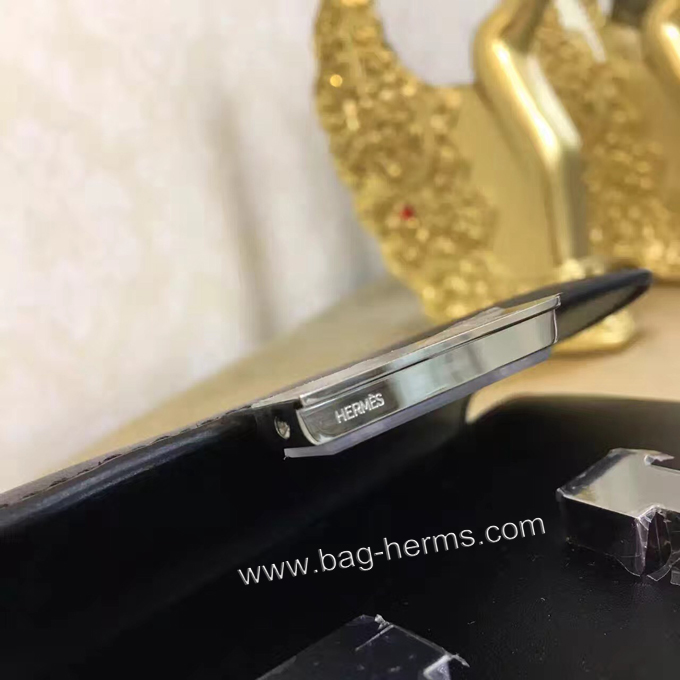 エルメス コンスタンス ミニ ブラック ボックスカーフ シルバー金具