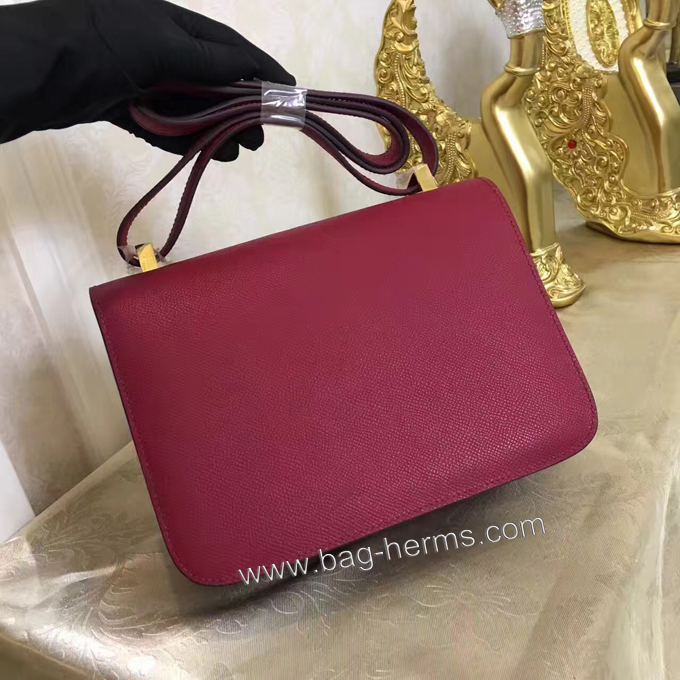 エルメス コンスタンス24 ワインレッド ヴォーエプソン ゴールド金具