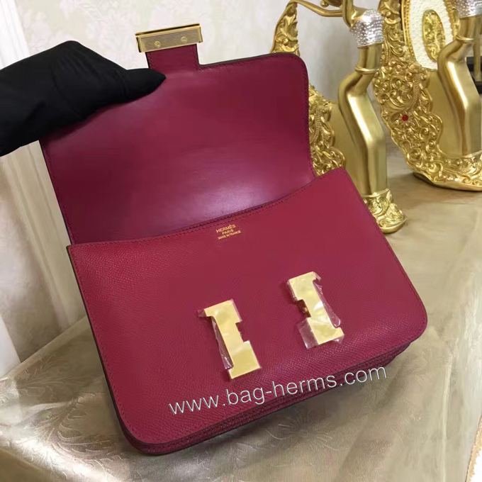 エルメス コンスタンス24 ワインレッド ヴォーエプソン ゴールド金具