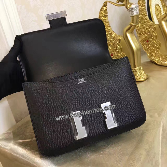 エルメス コンスタンス24 ブラック ヴォーエプソン シルバー金具