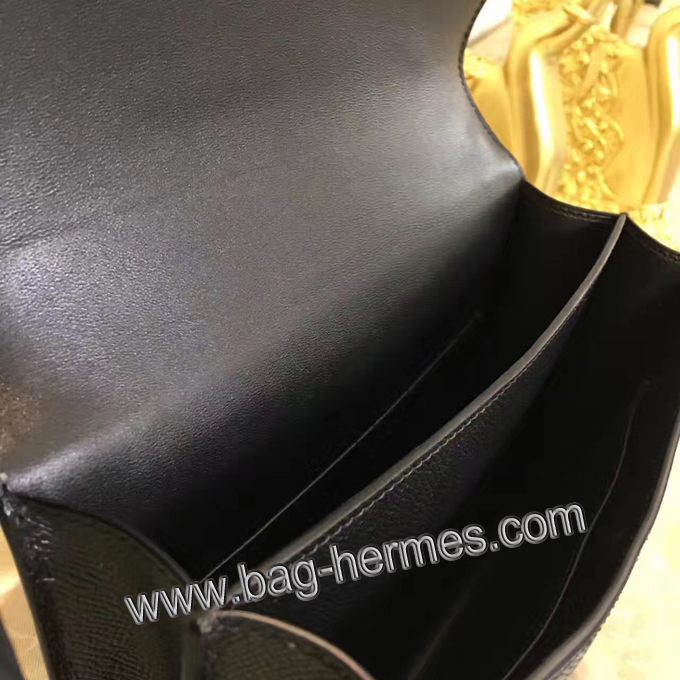 エルメス コンスタンス24 ブラック ヴォーエプソン シルバー金具