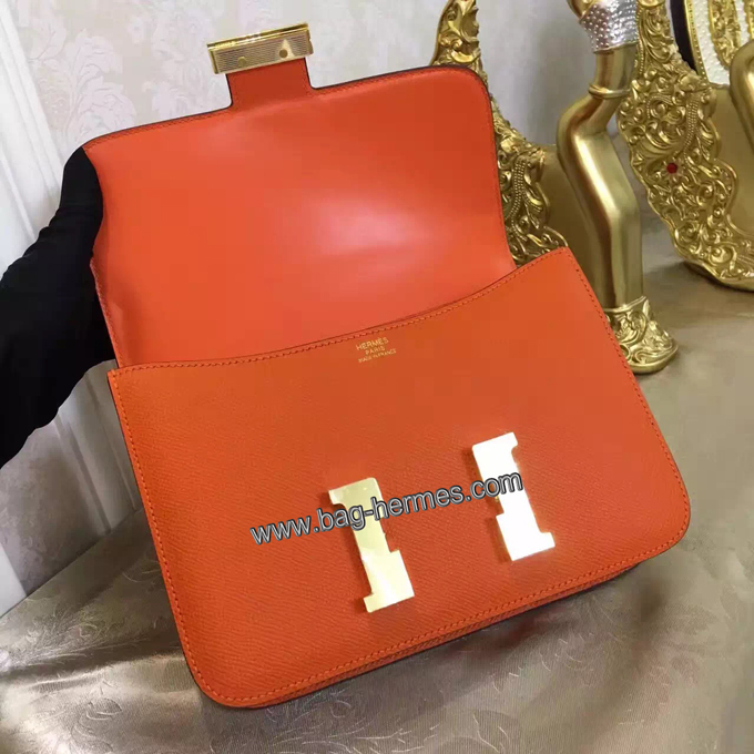 エルメス コンスタンス24 オレンジ ヴォーエプソン ゴールド金具