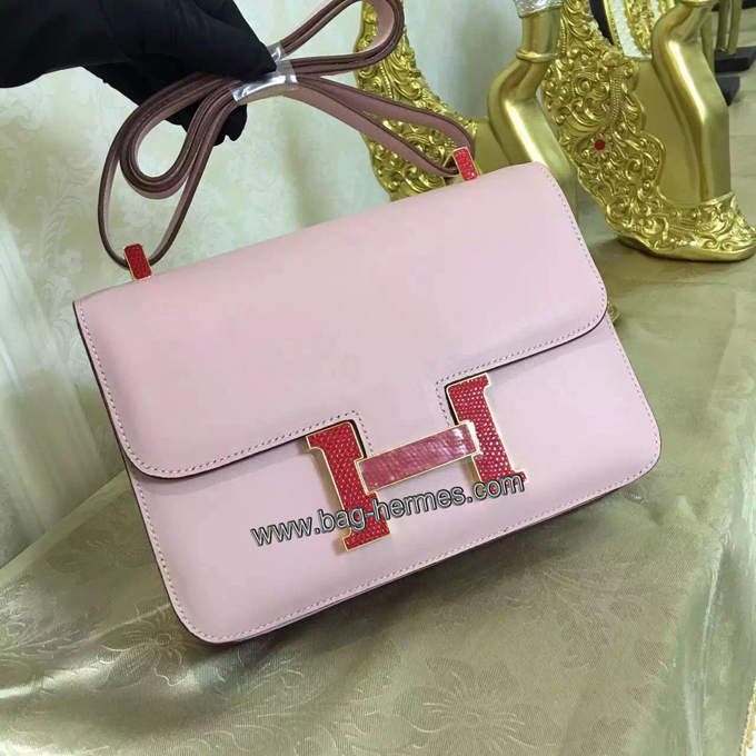 エルメス コンスタンス24 ピンク スイフトフ シルバー金具