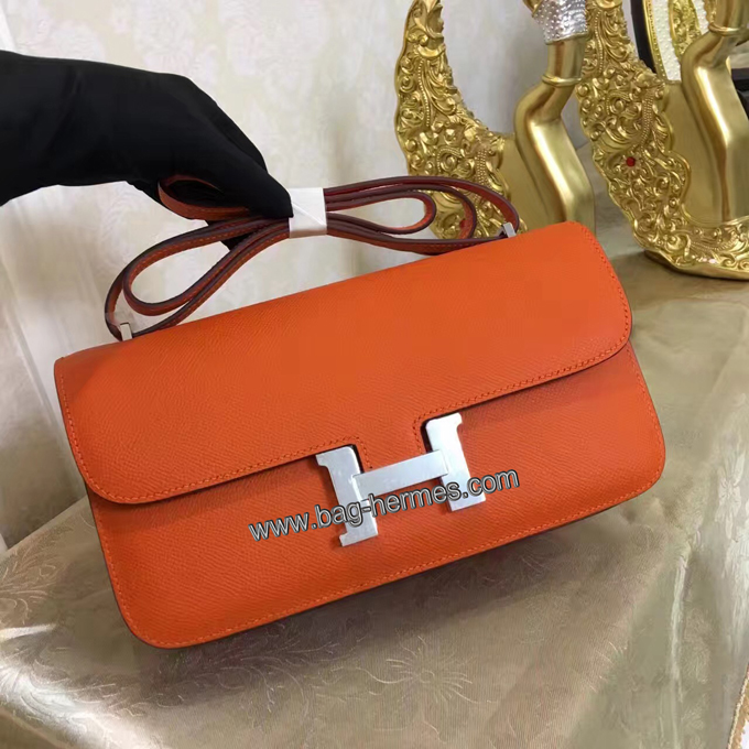 エルメス コンスタンス オレンジ ヴォーエプソン シルバー金具