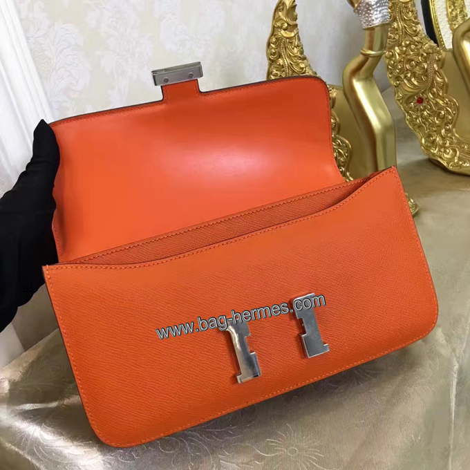 エルメス コンスタンス オレンジ ヴォーエプソン シルバー金具