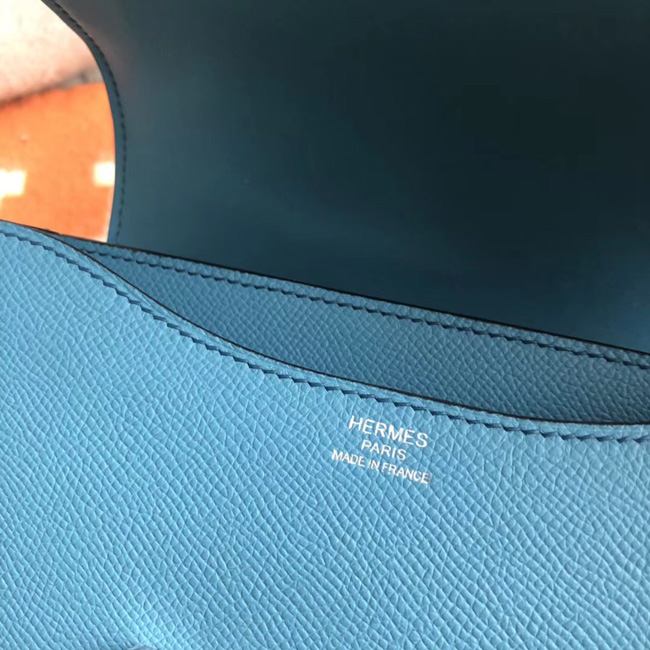エルメス コンスタンス ミニ ヴォーエプソン ブルージーン シルバー金具