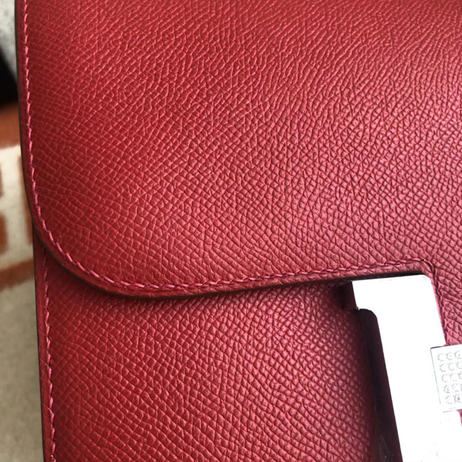エルメス コンスタンス ミニ ヴォーエプソン ワインレッド シルバー金具
