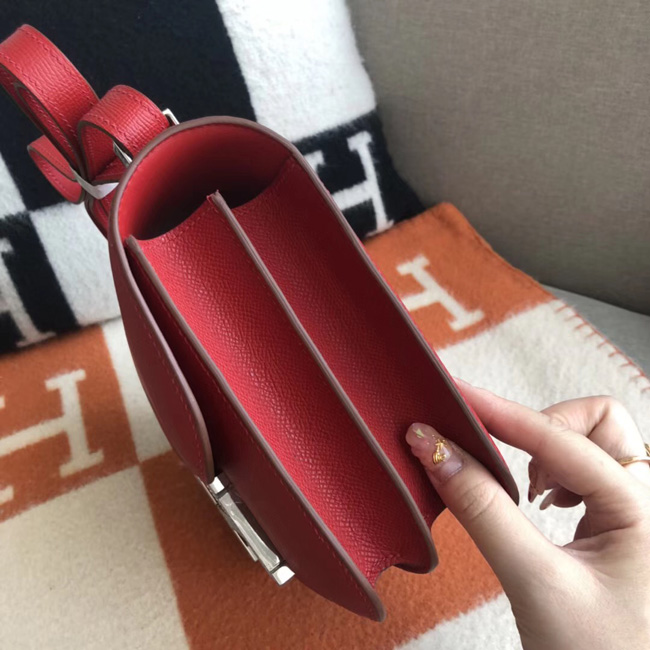 エルメス コンスタンス ミニ ヴォーエプソン ワインレッド シルバー金具
