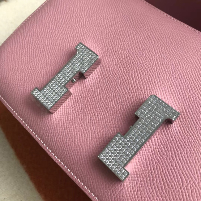 エルメス コンスタンス ミニ ヴォーエプソン ピンク シルバー金具