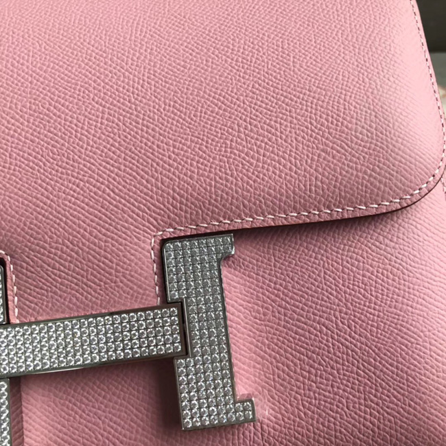 エルメス コンスタンス ミニ ヴォーエプソン ピンク シルバー金具