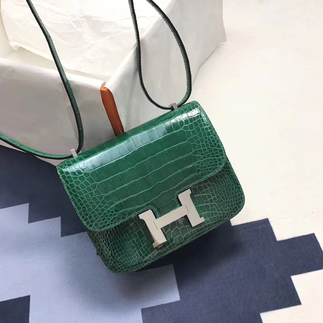 エルメス コンスタンスミニ バンブー クロコダイル シルバー金具