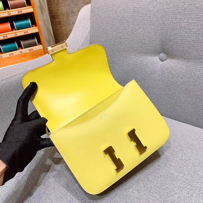 エルメス コンスタンスミニ ライム ヴォーエプソン ゴールド金具