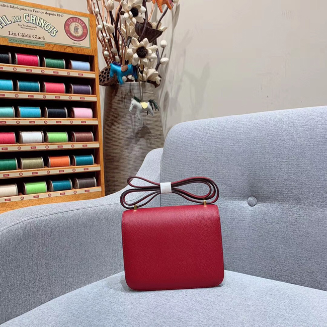 エルメス コンスタンスミニ ルビー ヴォーエプソン ゴールド金具