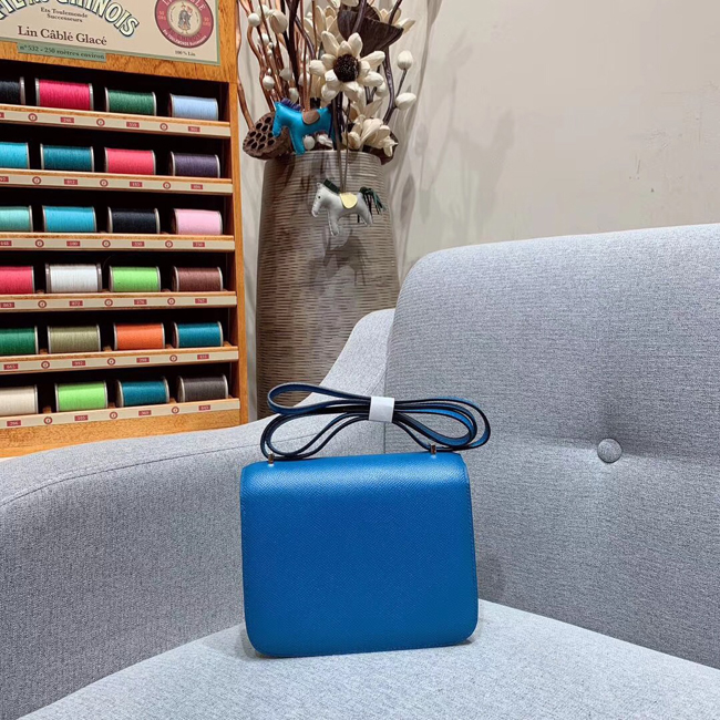 エルメス コンスタンスミニ ブルータラサ ヴォーエプソン シルバー金具