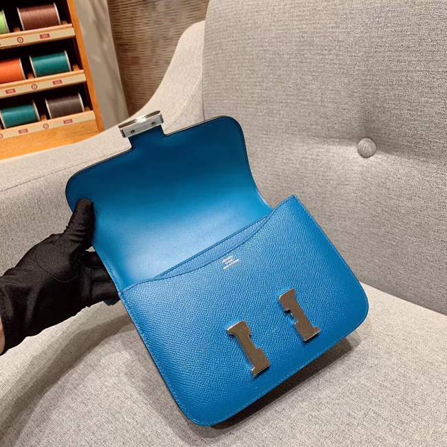 エルメス コンスタンスミニ ブルータラサ ヴォーエプソン シルバー金具