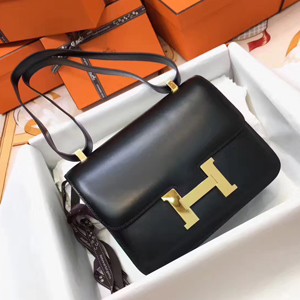 エルメス コンスタンス24 ブラック ボックスカーフ ゴールド金具