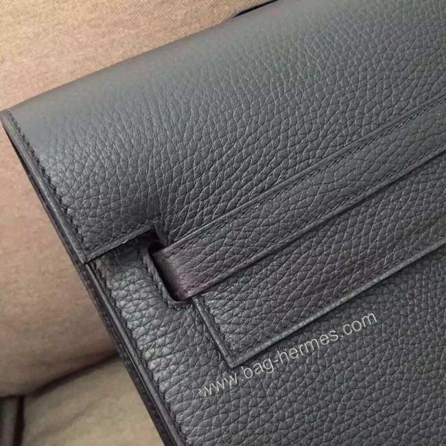 エルメス ケリー デペッシュ38 ブラック トリヨン シルバー金具