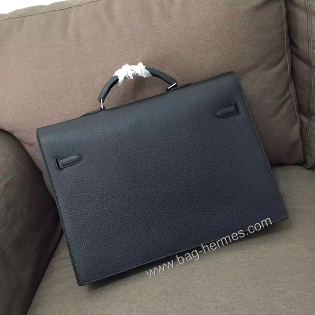 エルメス ケリー デペッシュ38 ブラック トリヨン シルバー金具