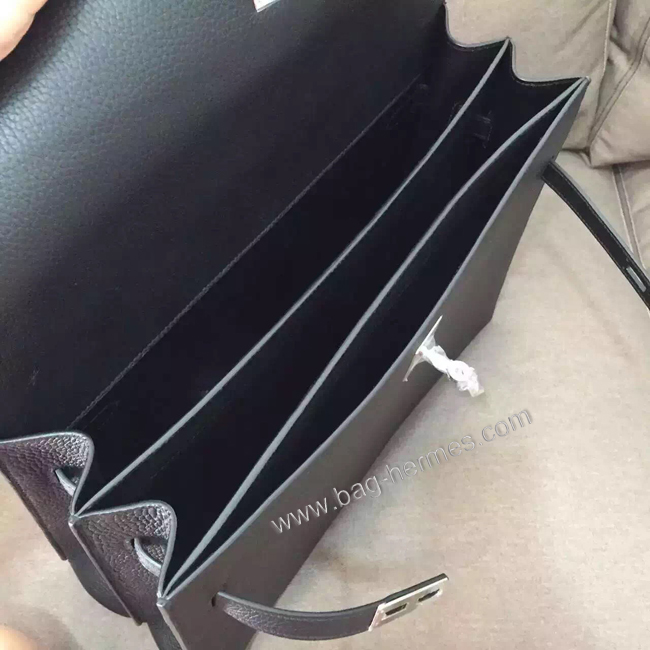 エルメス ケリー デペッシュ38 ブラック トリヨン シルバー金具