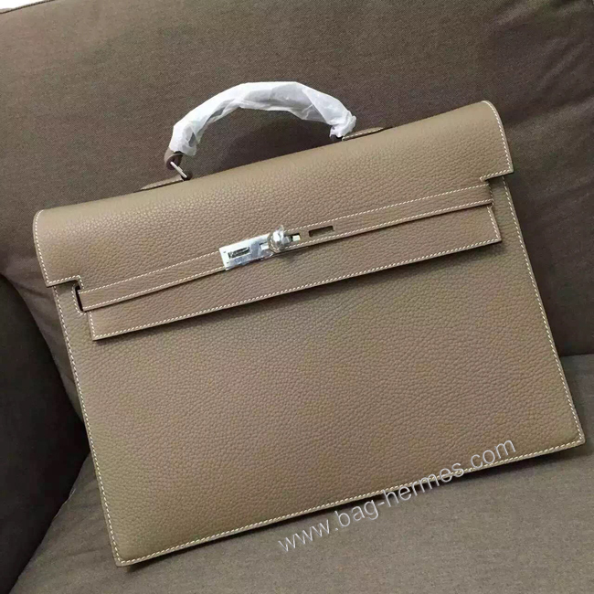 エルメス ケリー デペッシュ38 エトゥープ トリヨン シルバー金具