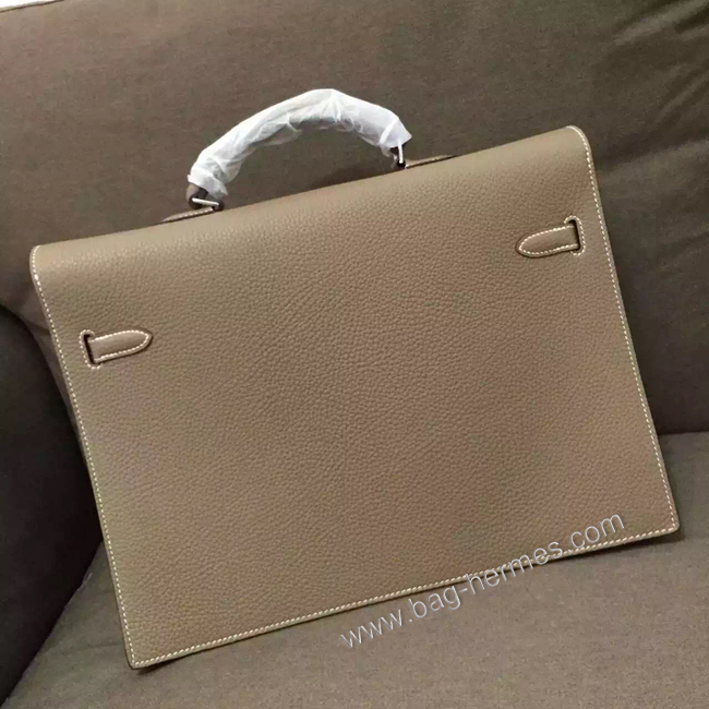 エルメス ケリー デペッシュ38 エトゥープ トリヨン シルバー金具