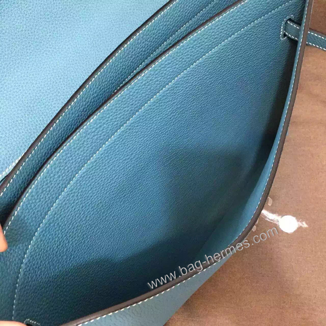 エルメス ケリー デペッシュ38 ブルージーン トリヨン シルバー金具