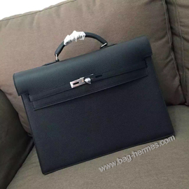 エルメス ケリー デペッシュ38 ブラック トリヨン シルバー金具