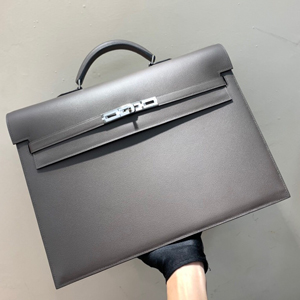 エルメス ケリー デペッシュ38 グリアスファルト ヴォーエプソン シルバー金具