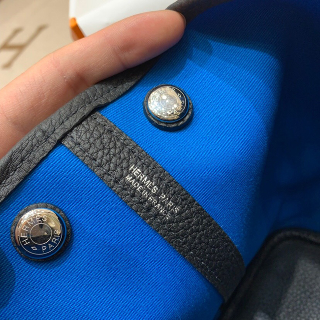 エルメス ガーデンパーティTPM ブルーザンジバル トワルオフィシエ/フィヨルド シルバー金具