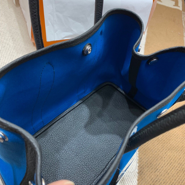 エルメス ガーデンパーティTPM ブルーザンジバル トワルオフィシエ/フィヨルド シルバー金具