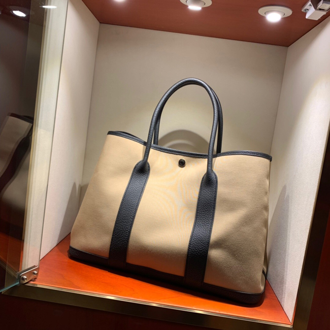 エルメス ガーデンパーティPM トレンチ トワルアッシュ/ブッフル シルバー金具