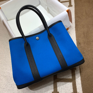 エルメス ガーデンパーティTPM ブルーザンジバル トワルオフィシエ/フィヨルド シルバー金具