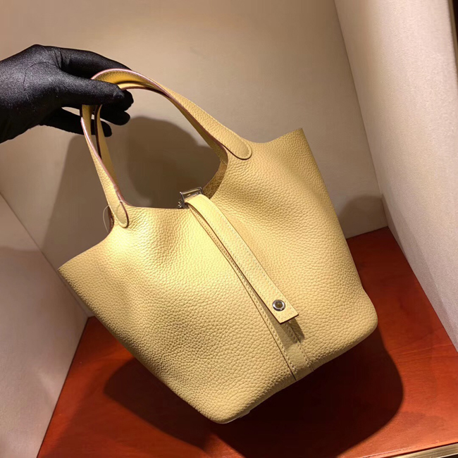 エルメス ピコタンロックMM ジョーヌプッサン クレマンス シルバー金具