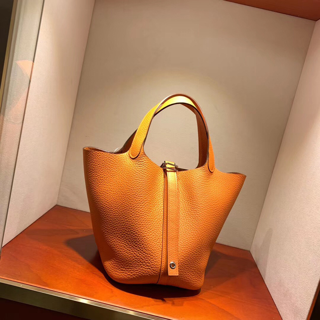 エルメス ピコタンロックMM オレンジ クレマンス シルバー金具