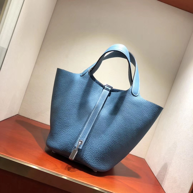 エルメス ピコタンロックエクラMM ブルージーン クレマンス シルバー金具
