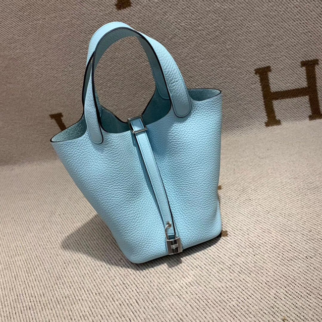 エルメス ピコタンロックエクラMM ブルーラン クレマンス シルバー金具