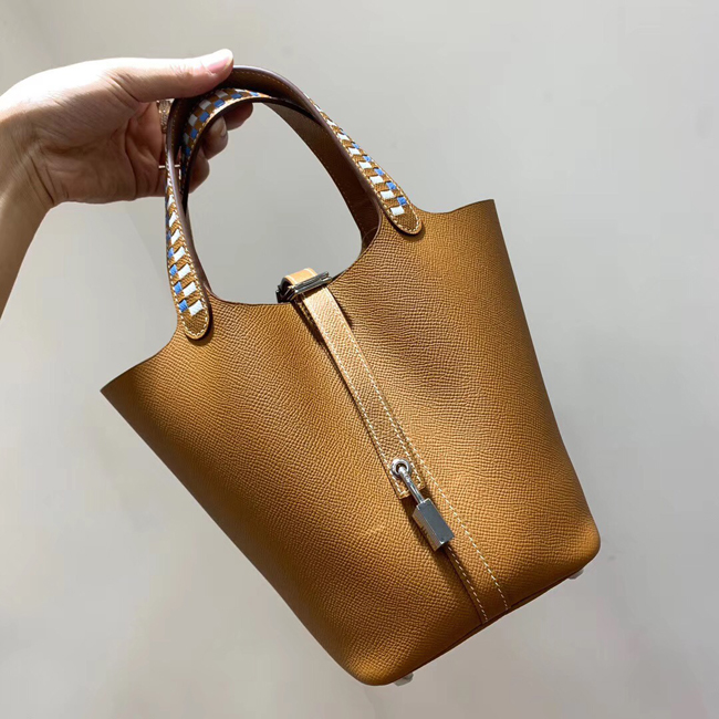 エルメス　ピコタンロックトレサージュMM ゴールド ヴォーエプソン シルバー金具