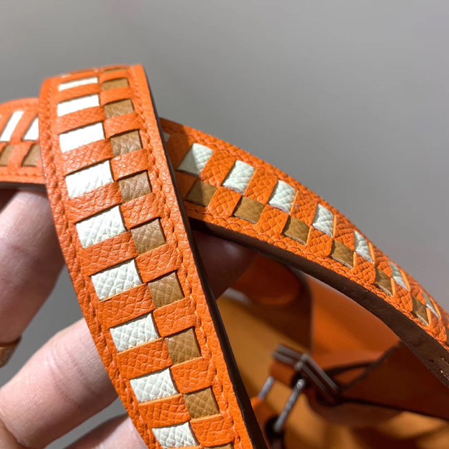 エルメス ピコタンロックトレサージュMM オレンジ ヴォーエプソン シルバー金具