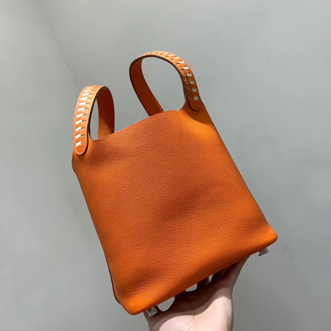 エルメス ピコタンロックトレサージュMM オレンジ ヴォーエプソン シルバー金具
