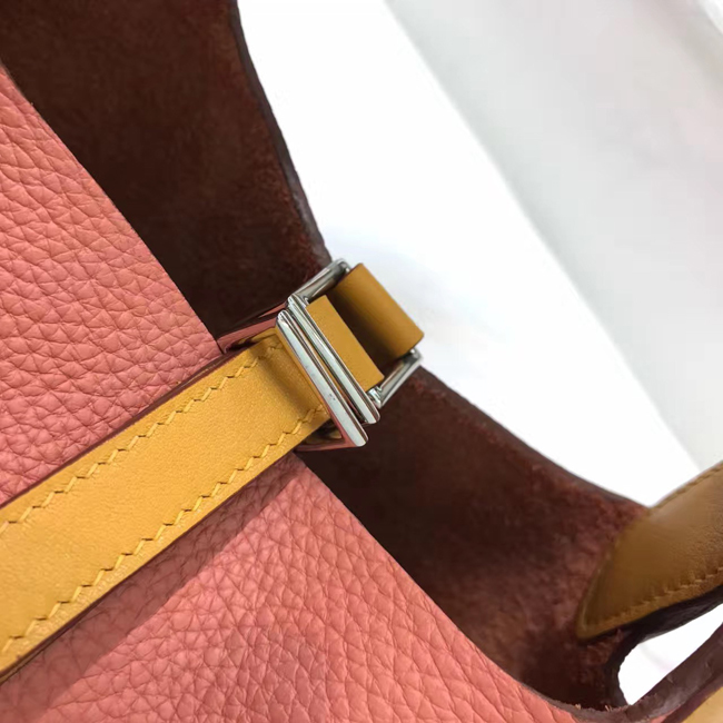 エルメス ピコタンロックエクラMM ジョーヌドール/フラミンゴ クレマンス シルバー金具