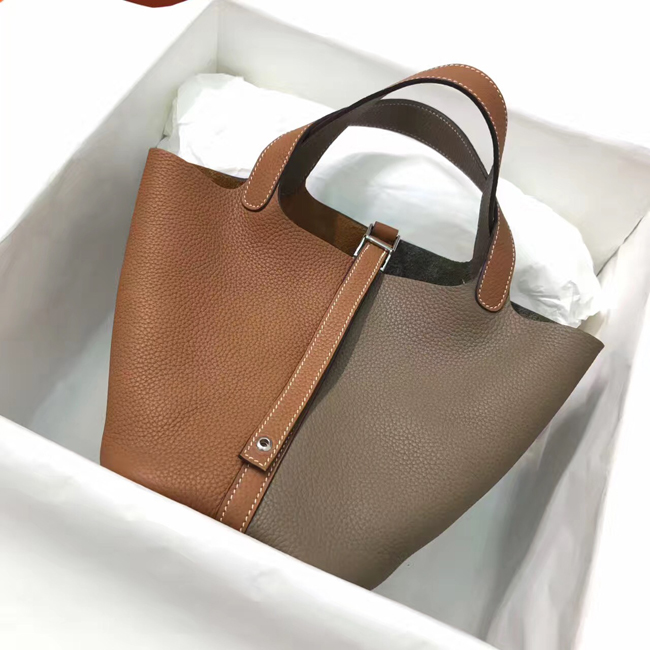 エルメス ピコタンロックエクラMM ゴールド/エトゥープ クレマンス シルバー金具