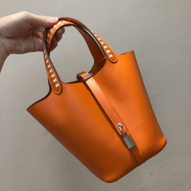 エルメス ピコタンロックPM オレンジ ヴォーエプソン シルバー金具