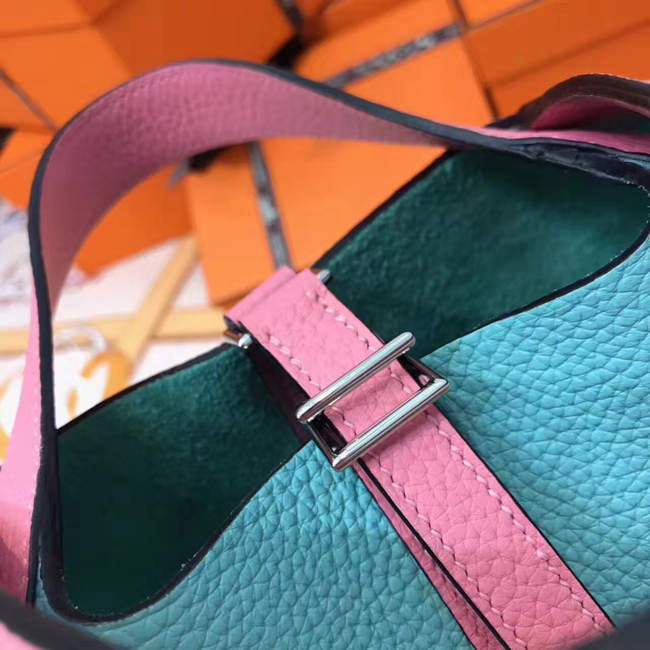 エルメス ピコタンロックエクラPM ピンク/ブルーアトール クレマンス シルバー金具