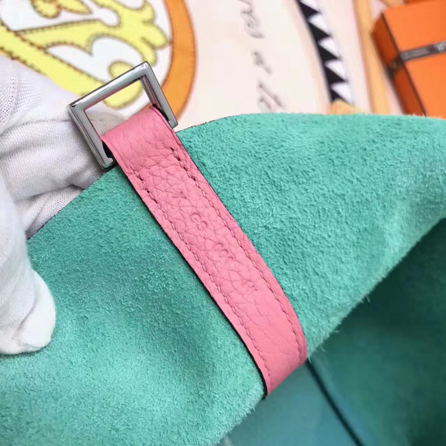 エルメス ピコタンロックエクラPM ピンク/ブルーアトール クレマンス シルバー金具