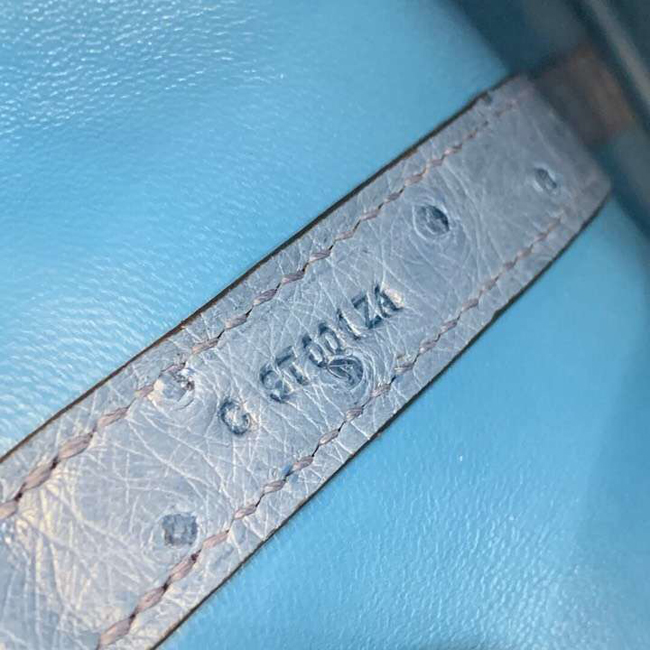 エルメス ピコタンロックMM ブルードガリス オーストリッチ シルバー金具