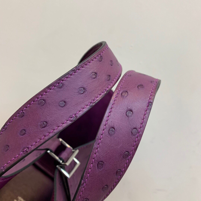 エルメス ピコタンロックMM アネモネ オーストリッチ シルバー金具