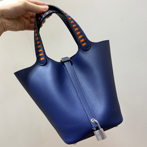 エルメス ピコタンロックPM ブルートンペット ヴォーエプソン シルバー金具