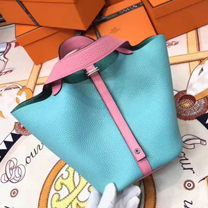 エルメス ピコタンロックエクラPM ピンク/ブルーアトール クレマンス シルバー金具