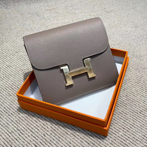 エルメス財布 エルメス[HERMES]財布ベアン [Beant] エプソン オレンジ シルバー金具 